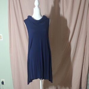 Sleeveless Navy Blue Dress